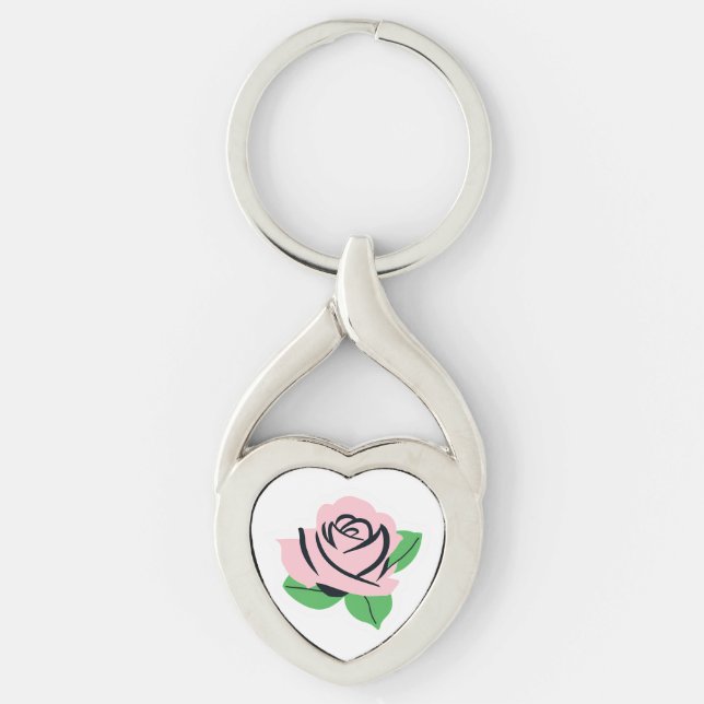 Chaveiro Rosa Rosa Nome Personalizável (Frente)