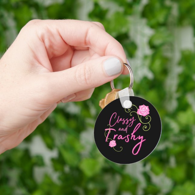 Chaveiro Rosa Rosa Rosa Rosa Clássica e Trashy (Mão)