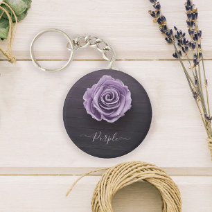 Chaveiro rosa roxo romântico