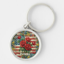 Chaveiro Rosa Vintage