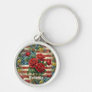 Chaveiro Rosa Vintage 