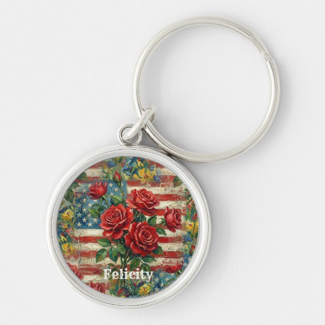 Chaveiro Rosa Vintage  (Frente)