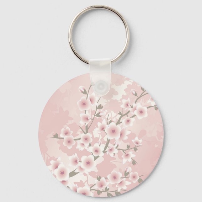 Chaveiro Rosa Vintage Flor de Cerejeira (Frente)