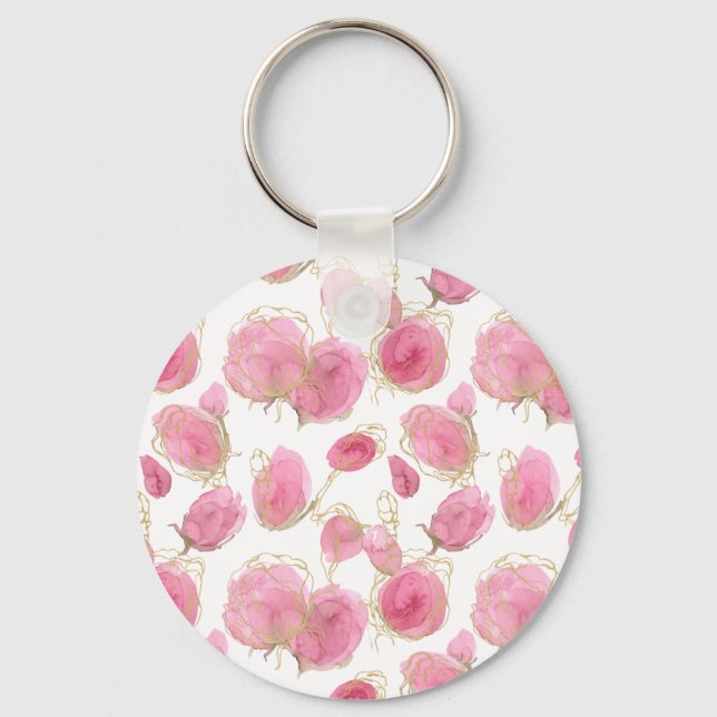 Chaveiro Rosas cor-de-rosa (Frente)