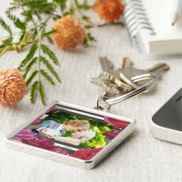 Chaveiro Rosas De Aniversário De Casamento, Stripes, Foto P