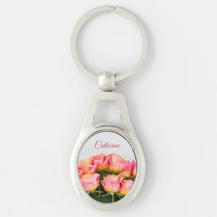 Chaveiro Rosas de nome personalizado