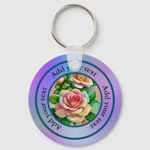 Chaveiro Rosas Elegância Pastas de Aquarelas cor-de-rosa e 