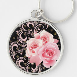 Chaveiro Rosas rosa e roxas