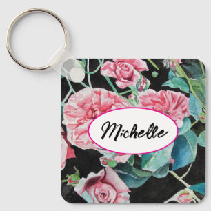 Chaveiro Rosas Rosa Rosa Rosa Rosa Rosa Cor da Água Tinta S