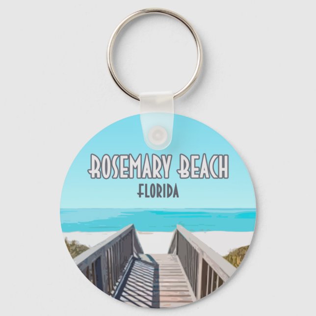 Chaveiro Rosemary Beach, Flórida, Golfo, Vintage (Frente)
