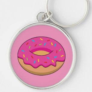 Chaveiro Rosquinha de Morango com Cartoon de Sprinkles