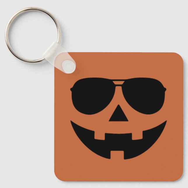 Chaveiro Rosto de abóbora de Halloween (Frente)