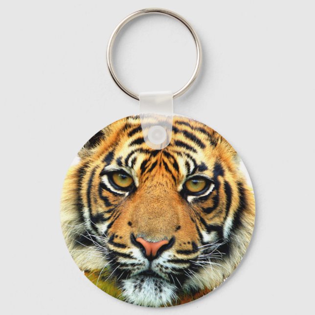 Chaveiro Rosto de animal tigre selvagem (Frente)