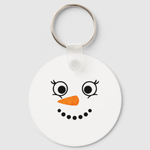 Chaveiro Rosto de Boneco de Neve de Inverno Cílios de Natal