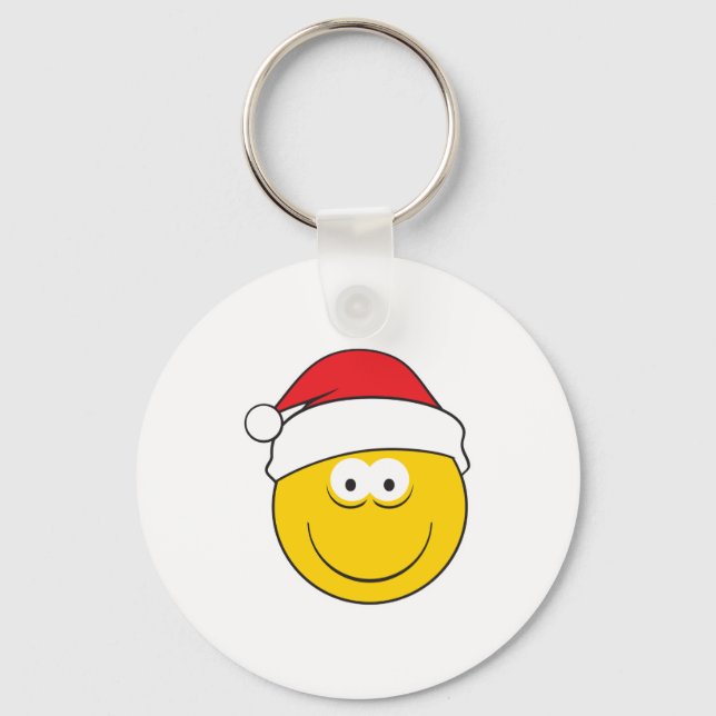 Chaveiro Rosto de Chapéu de Papai Noel (Frente)