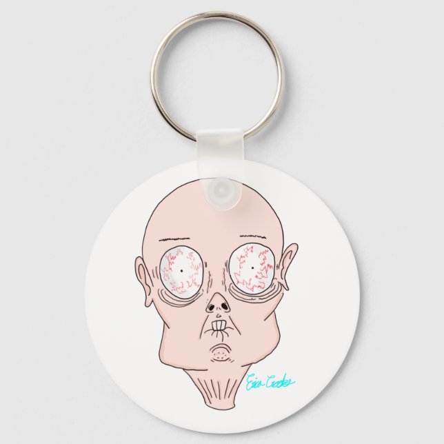 Chaveiro Rosto de desenho animado assustado engraçado (Frente)