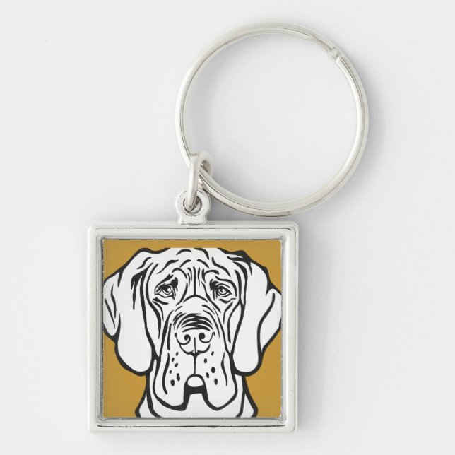Chaveiro Rosto de Dogue Alemão (Frente)