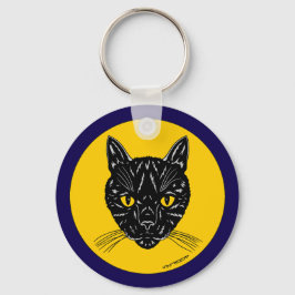 Chaveiro Rosto de Gato Negro