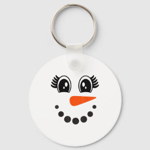 Chaveiro Rosto de Menina Boneco de Neve Para Meninas Natal