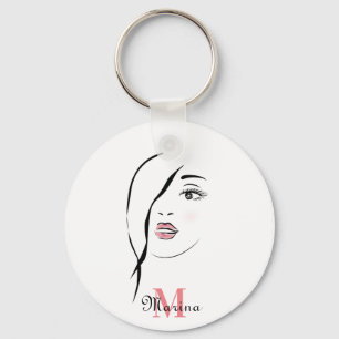 Chaveiro rosto de menina,glamouroso , rosto, moderno person