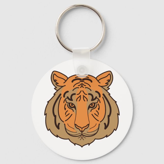 Chaveiro Rosto de Tigre Laranja (Frente)