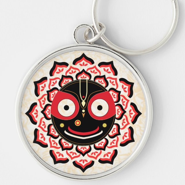 Chaveiro Rosto do Senhor Jagannath Chakra Divindade Hindu (Frente)