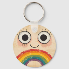 CHAVEIRO ROSTO FELIZ ARCO-ÍRIS