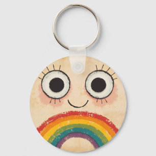 CHAVEIRO ROSTO FELIZ ARCO-ÍRIS