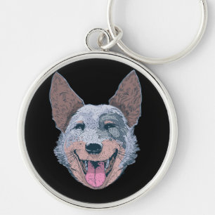 Chaveiro Rosto Feliz de Cachorro Collie