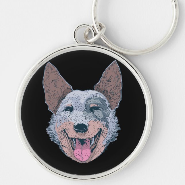 Chaveiro Rosto Feliz de Cachorro Collie (Frente)