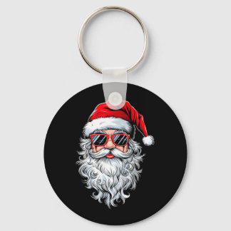 Chaveiro Rosto Legal do Papai Noel Óculos de Sol Retrô Nata