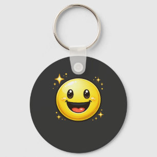 Chaveiro Rosto Sorridente Feliz com Brilhos