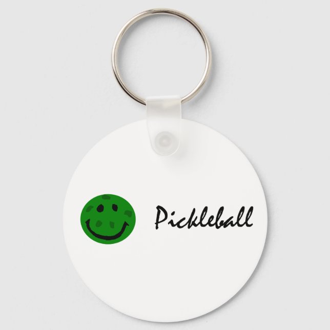 Chaveiro Rosto Verde Engraçado Pickleball (Frente)
