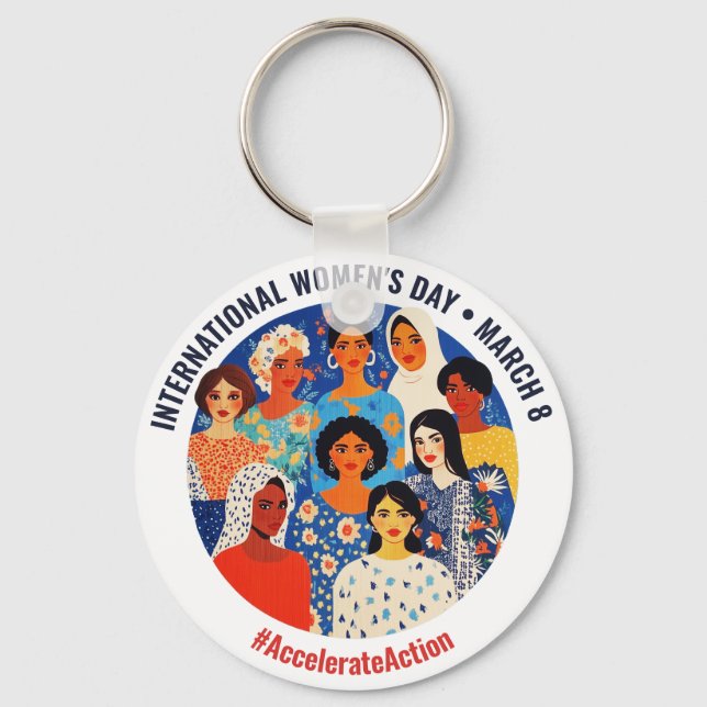 Chaveiro Rostos Coloridos | Dia Internacional da Mulher | I (Verso)