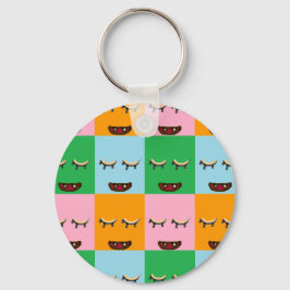 Chaveiro Rostos de blocos monstruosos sorridentes