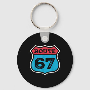 Chaveiro Rota Vintage 67 Seis Sete Meme Aniversário de 67 a