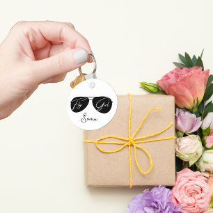 Chaveiro Roteiro de "Garota Voadora" sobre óculos de sol do