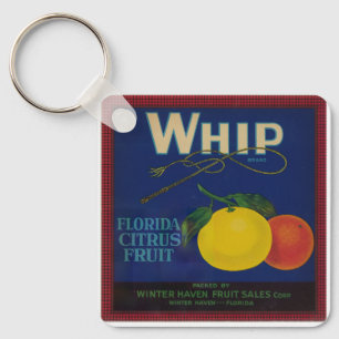 Chaveiro Rótulo de Fruta de Citrus do Whip Vintage