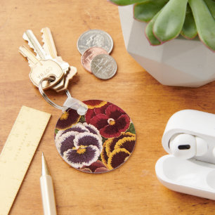 Chaveiro Rótulos de Pacote de Semente Vintage, Flores de P