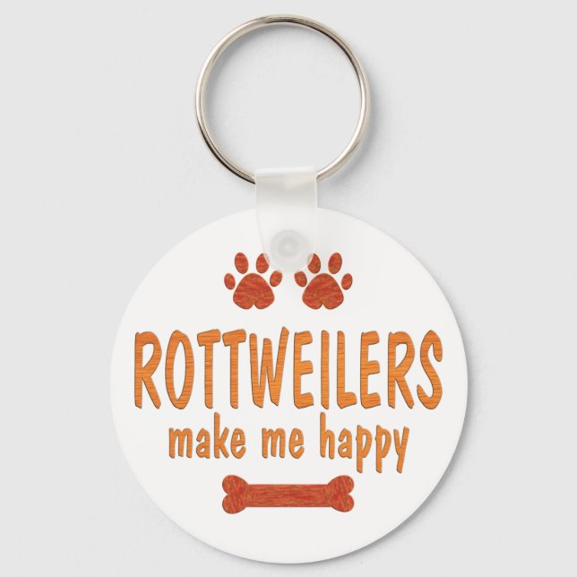 Chaveiro Rotweilers me fazem feliz (Frente)