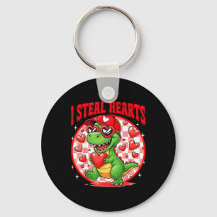 Chaveiro Roubo Corações T-rex Dino Pelo Menino Valentines T