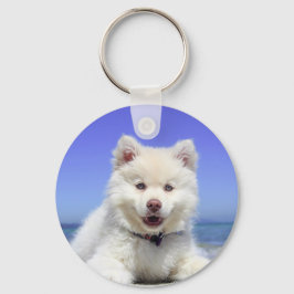 Chaveiro Rouco branco com olhos azuis