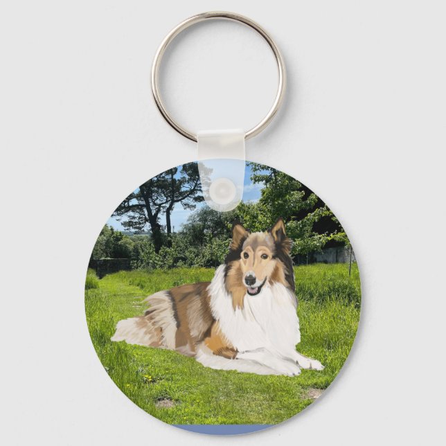 Chaveiro Rough Collie Keychain (Frente)