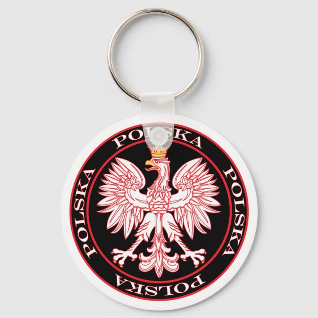 Chaveiro Round Red Polska Eagle (Frente)