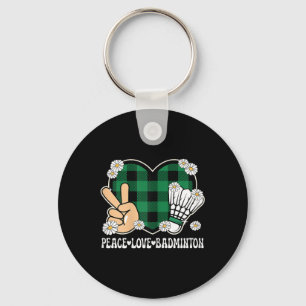 Chaveiro Roupa de Amante de Badminton Paz Amor Mulheres Men