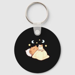 Chaveiro Roupa de dormir fofa de capivara Kawaii Sleepybara