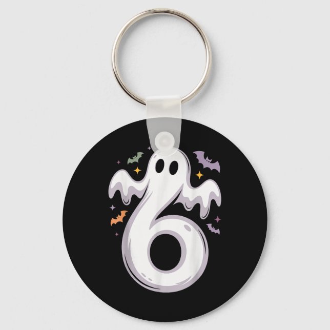 Chaveiro Roupa de Halloween engraçada de 6 fantasmas meme c (Frente)