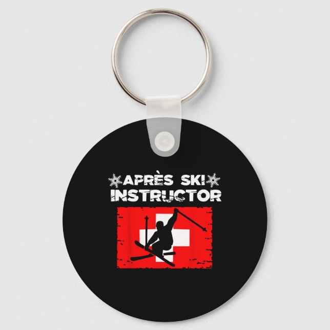 Chaveiro Roupa Divertida de Festa de Instrutor de Après Ski (Frente)