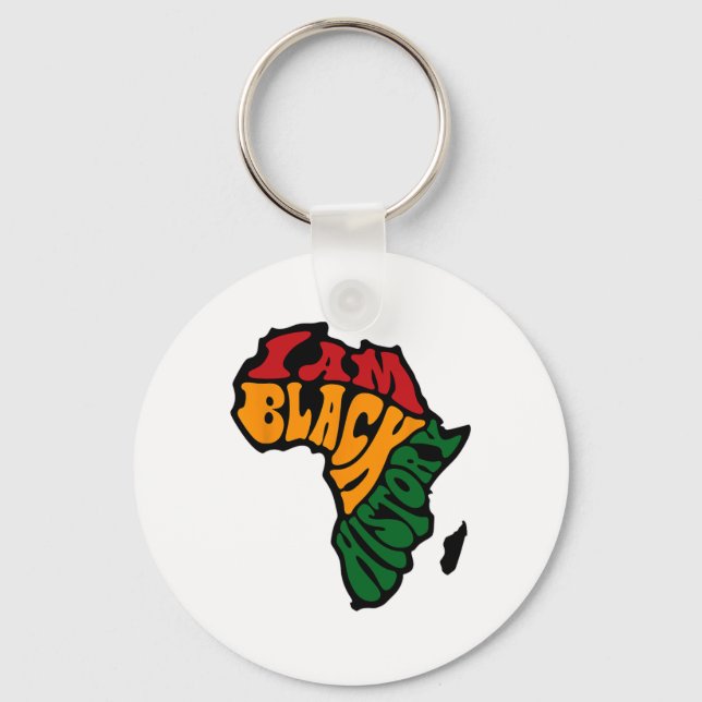 Chaveiro Roupas do Mês da História Negra Mapa da África Tec (Frente)