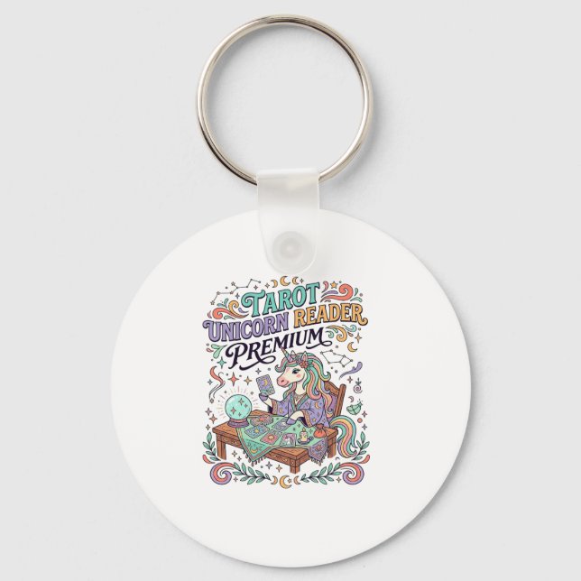 Chaveiro Roupas Kawaii Premium Leitor de Tarot Unicórnio (Frente)
